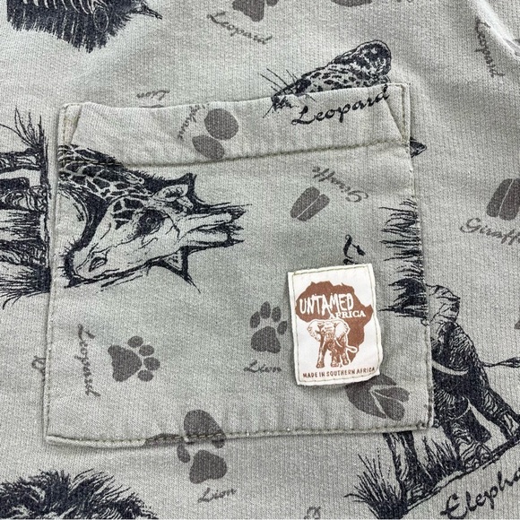 VTG Untamed Africa safari print cotton button front cardigan - Picture 2 of 9